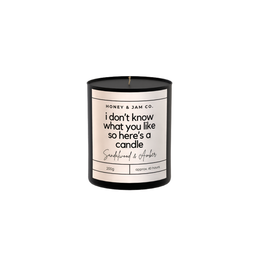 200g Black Candle ‘I don't know what you like so here's a candle'