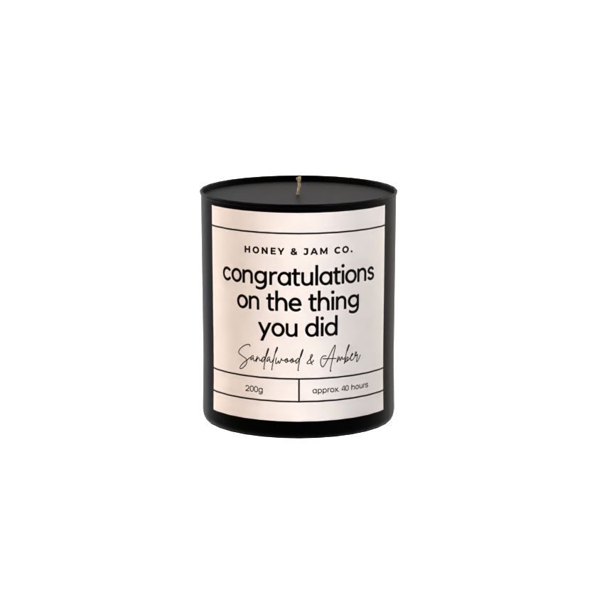 200g Black Candle ‘Congratulations on the thing you did’