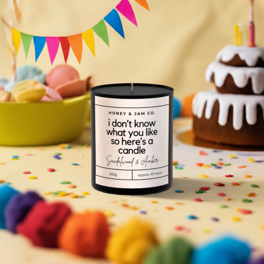 200g Black Candle ‘I don't know what you like so here's a candle'