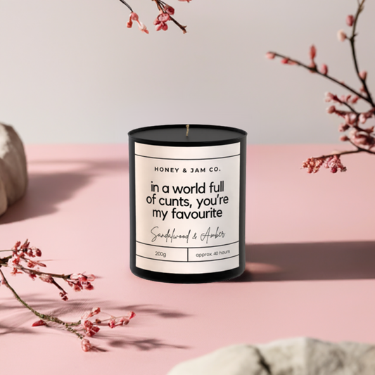 200g Black Candle 'In a world full of cunts you're my favourite'