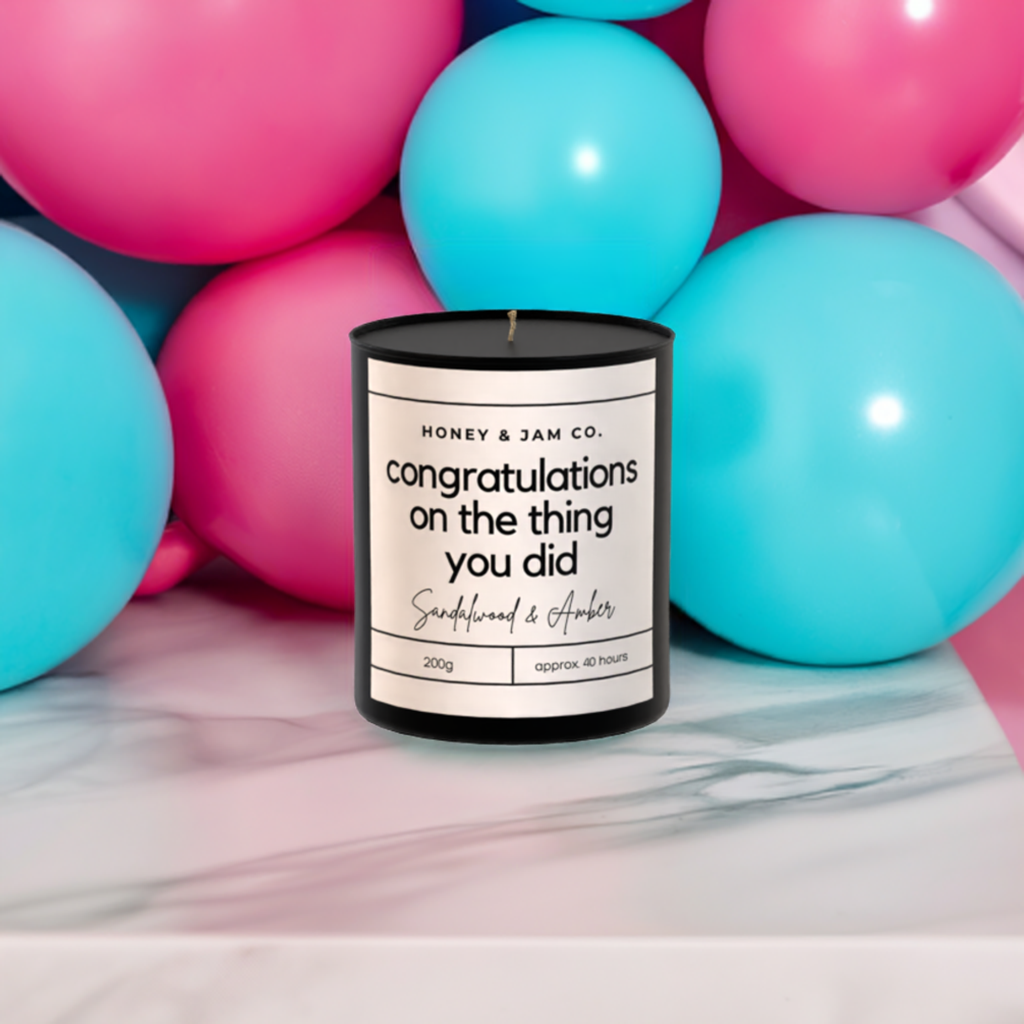 200g Black Candle ‘Congratulations on the thing you did’