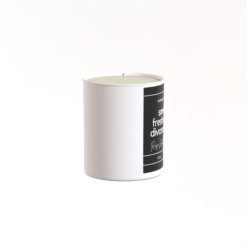 200g White candle ‘Smells like freshly signed divorce papers’