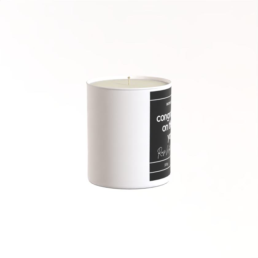 200g White candle ‘Congratulations on the thing you did’