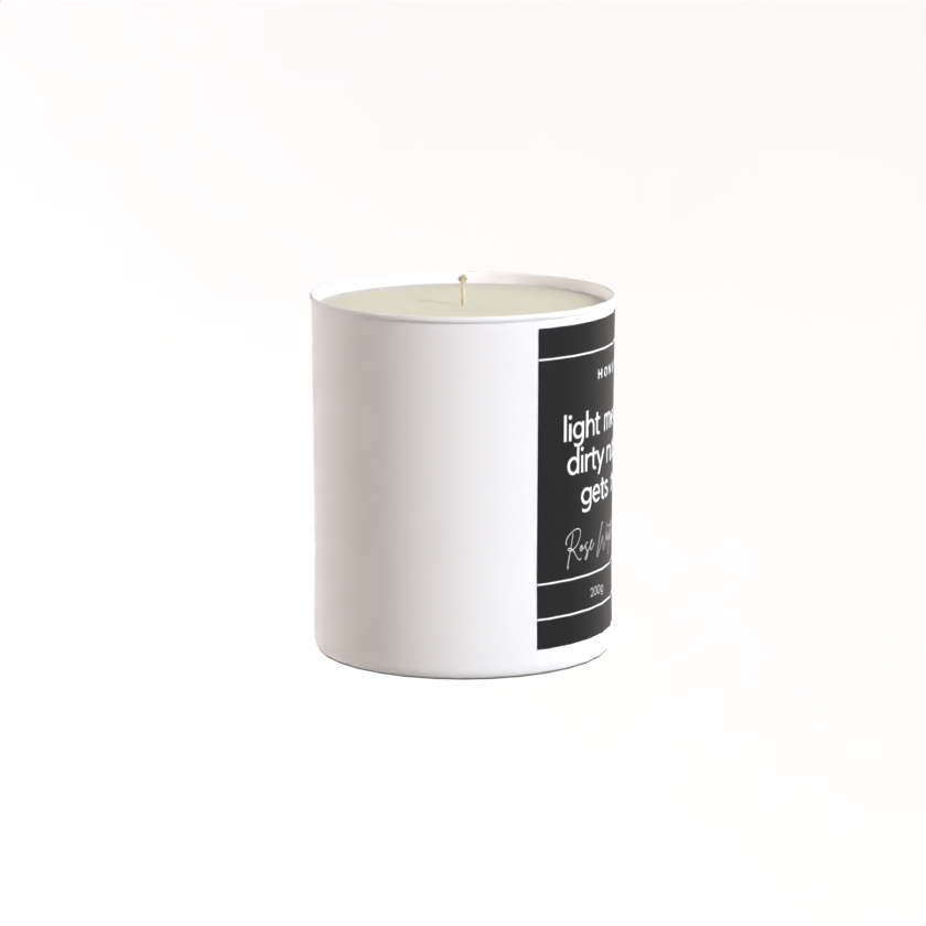 200g White candle ‘Light me when the dirty nappy smell gets too much’